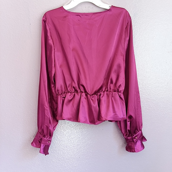 Satin Peplum Top + Charlotte Russe - Picture 6 of 8